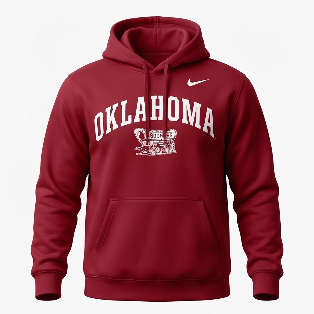 Nike Oklahoma Sooners Club Fleece Hoodie Crimson Red Mens Medium M31777